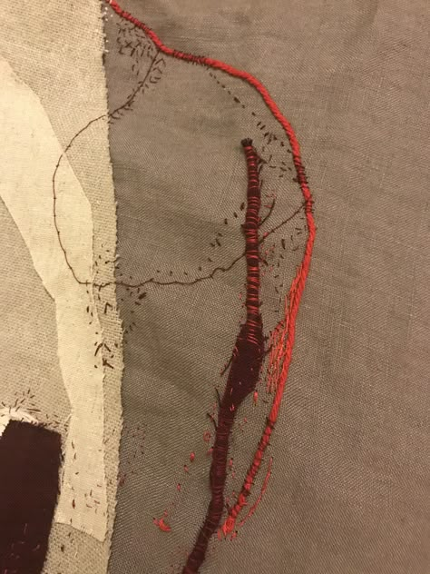 Embroidery On Chiffon, Contempary Art, Textile Art Embroidery, Abstract Embroidery, Creative Textiles, Contemporary Textiles, Sashiko Embroidery, Hand Embroidery Videos, Contemporary Embroidery