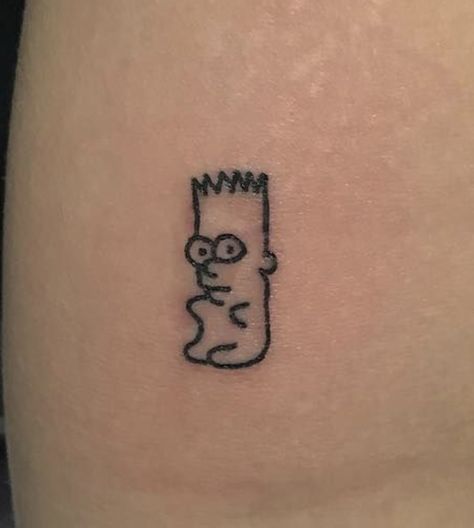 Bart Simpson Flash Tattoo, Gummy Bart Simpson Tattoo, Bart And Lisa Tattoo, Small Bart Simpson Tattoo, Gummy Bart, Bart Simpson Skull Tattoo, Stick Poke, Stick Poke Tattoo, Poke Tattoo