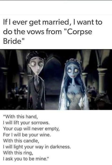 Scarie Movie, Corpse Bride Wedding, Wedding Vows To Husband, Food And Recipes, Wedding Quotes, Cute Wedding Ideas, Corpse Bride, Rings Engagement, Wedding Vows