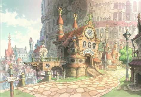 Final Fantasy IX Concept Art Final Fantasy Ix, Fantasy Background, Fantasy City, Fantasy Places, Wow Art, Artwork Images, Landscape Scenery, Fantasy Concept Art, 판타지 아트