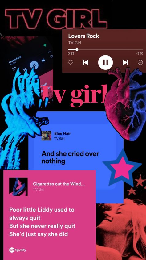 Tv girl wallpaper 💙💓 Tv Girl Playlist Cover, Wallpaper Backgrounds Tv Girl, Tv Girl Ipad Wallpaper, Tv Girl Phone Wallpaper, Tv Girl Lyrics Wallpaper, Tv Girl Homescreen, Tv Girl Wallpaper Iphone, Tv Girl Aesthetic, Couple Matching Wallpaper Aesthetic