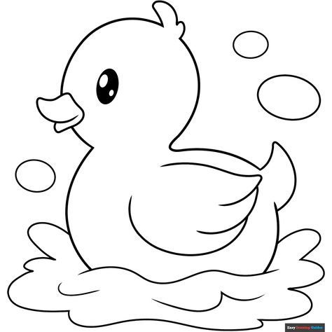 Free Rubber Duck Coloring Page for Kids Toddler Colouring In Free Printable, Easy Drawings For Colouring, Rubber Duck Coloring Page, Rubber Duck Template, Duck Colouring Pages, Duck For Coloring, Drawing Sheets Free Printable, Colouring Activities For Kids Preschool, Coloring Animals For Kids