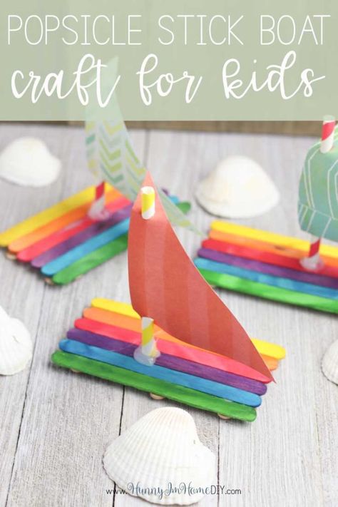 This cute boat craft for kids is the perfect summer activities for kids. Your kids will have a blast playing with popsicle stick boat that floats. It's an easy popsicle stick craft that your kids can make and play with! It's one of the best boat crafts for toddlers. #craftsforkids Popsicle Stick Boat, Boat Craft, Popsicle Stick Crafts For Kids, Boat Crafts, Creeper Minecraft, Popsicle Crafts, Stick Crafts, Summer Crafts For Kids, Popsicle Stick Crafts