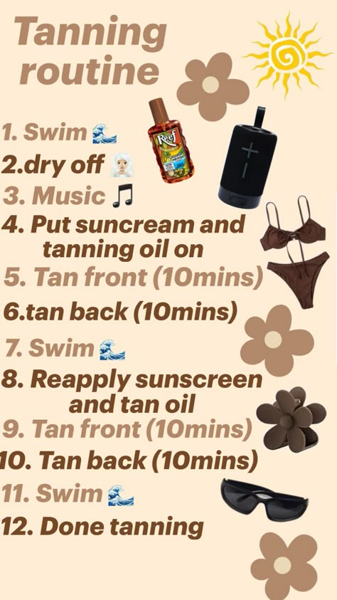 Tanning Schedule, Tanning Routine, Summer Beauty Tips, Summer Hacks, How To Get Tan, Tanning Tips, Fun Summer Activities, Perfect Tan, Summer Tanning