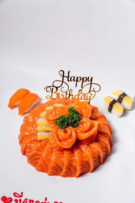 Salmon Cake, Japanese Food Sushi, Sushi Cake, Waves Haircut, Food Sushi, Salmon Sashimi, Salmon Sushi, Salmon Cakes, Japanese Food