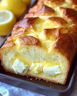 Easy Lemon Cream Cheese Bread Lemon Cream Cheese Bread, Cream Cheese Bread, Lemon Cream Cheese, Sweet Breakfast Treats, Lemon Bread, Vanilla Greek Yogurt, Sweet Breads, Lemon Cream, Cheese Bread