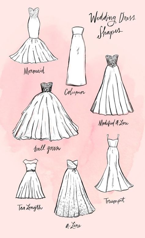 Modelos de vestidos                                                                                                                                                                                 Más Wedding Dress Shapes, Áo Blu, Projek Menjahit, Wedding Dress Silhouette, Drawing Eyes, Drawing Hair, Fashion Drawing Sketches, Wedding Silhouette, Fashion Drawings