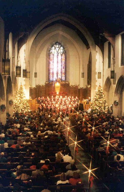 Grove City College in #Pennsylvania .... Candlelight Service at Christmas time! "Silent Night!" Grove City College, Wedding Venues Church, Candlelight Service, Church Pews, College Vision Board, College Living, Church Pew, Christian College, Mary Mary