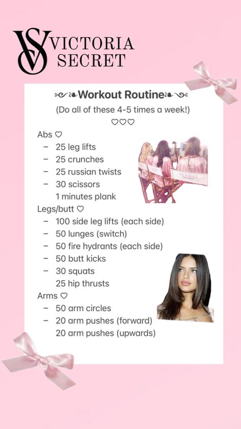 Workout, bows, models, skinny, victoria secret Adriana Lima Diet, Adriana Lima Workout, Angel Workout, Victoria Secret Diet, Model Beauty Secrets, Victoria Secret Workout, Adriana Lima Victoria Secret, Victoria Secret Model, Quick Workout Routine