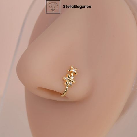 Fake Nose Piercing Stud, Nose Pin Diamond, Dainty Nose Ring, Nose Ring Diamond, Fake Nose Stud, Fake Nose Piercing, Cute Nose Rings, Nose Ring Designs, Nose Piercing Ring