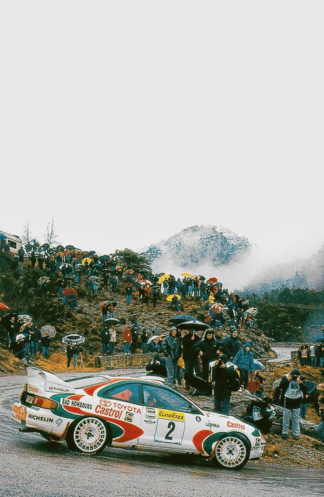 Rally Car Racing, Toyota Celica Gt, Classic Racing Cars, Racing Photos, Rally Racing, Initial D, Ae86, Rallying, Motor Racing