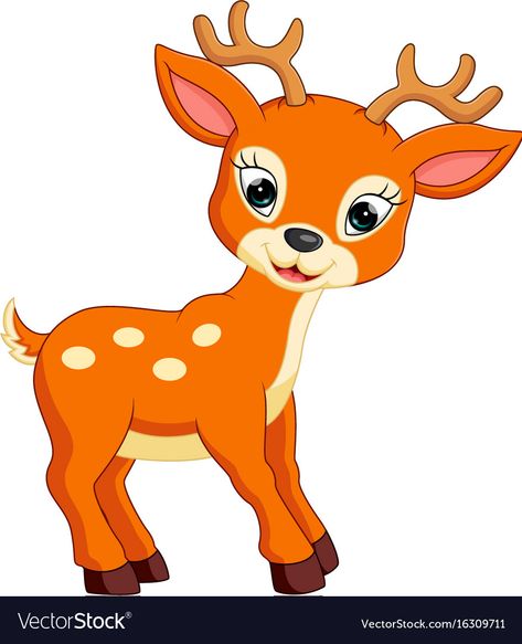 Deer Cartoon Images, Animal Cartoon Images, Animals Cartoon Images, Cartoon Deer, Deer Cartoon, Deer Drawing, Baby Animal Drawings, Happy Cartoon, Baby Clip Art