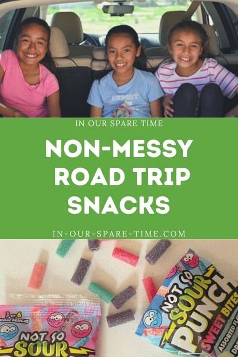 Non Messy Snacks for Road Trips | In Our Spare Time Non Messy Snacks, Car Snacks, Organic Candy, Road Trip Snacks, Snacks To Make, Road Trip With Kids, Road Trip Adventure, Free Cars, Favorite Candy