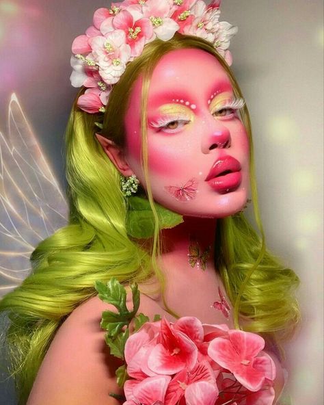 Garden Makeup Look, Blurry Filter, Face Makeup Art, Fairy Face, Photo Garden, Makeup Creative, Drag Make-up, Face Art Makeup, Halloween Makeup Inspiration