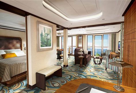 Disney Cruise Concierge One Bedroom Suites Cruise Rooms Cabins, Disney Cruise Rooms, Cruise Rooms, Couples Dining, Disney Bucket List, Disney Cruises, Disney Cruise Ships, Disney Vacation Planner, Bedroom Suites