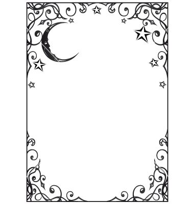 Moon Frame, Witchy Borders, Moon Border Design, Witchy Wallpaper Border, Witchy Page Borders, Gothic Frames And Borders, Gothic Corner Border, Page Frames, Stationary Art