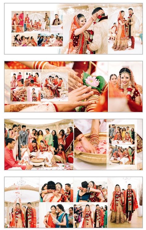 Wedding Photo Album Layout Templates, Engagement Album Ideas, Marriage Album Design Photo Books, Marriage Photo Album Design, Indian Wedding Albums, Creative Album Design, Haldi Album Design, Engagement Photo Album Ideas, Wedding Album Design Layout Templates