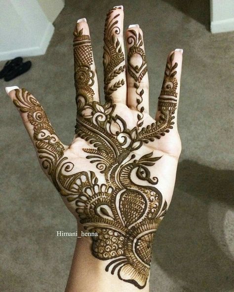 Henna Finger Designs, Stylish Back Hand Mehndi, Finger Designs, Henna Flowers, Kashee's Mehndi Designs, Peacock Mehndi Designs, Henna Flower Designs, Henna Flower, Latest Arabic Mehndi Designs