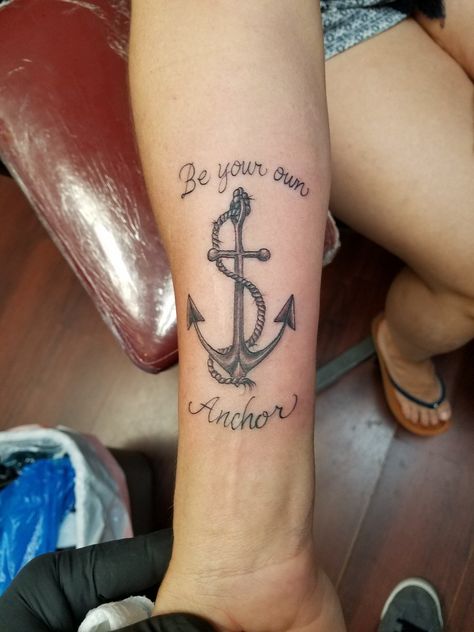 My new anchor tattoo. Be your own anchor Be Your Own Anchor Tattoo, Teen Wolf Tattoo Ideas, Anchor Tattoo Quotes, Teen Wolf Tattoo, Be Your Own Anchor, Anchor Quotes, Fingerprint Tattoos, Survivor Tattoo, Idea Tattoo