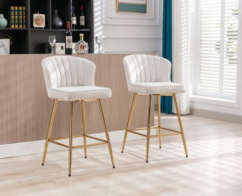 Chairs For Kitchen Island, Breakfast Bar Chairs, Chairs For Kitchen, Breakfast Bar Stools, Swivel Barstools, Breakfast Bar Kitchen, Beige Kitchen, Bar Stools With Backs, Counter Height Bar