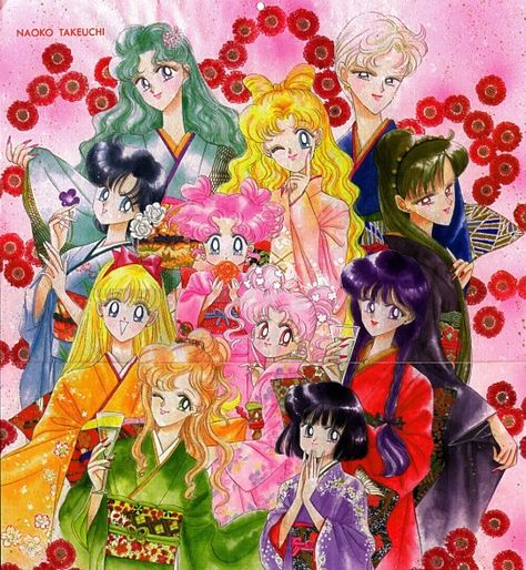 Usagi, Haruka, Michiru, Ami, Setsuna, ChibiChibi, Minako, Chibiusa, Rei, Makoto and Hotaru Clamp Manga, Cat Manga, Sailor Moon Official, Sailor Moon Fashion, Makoto Kino, Naoko Takeuchi, Sailor Scout, Minako Aino, Sailor Senshi