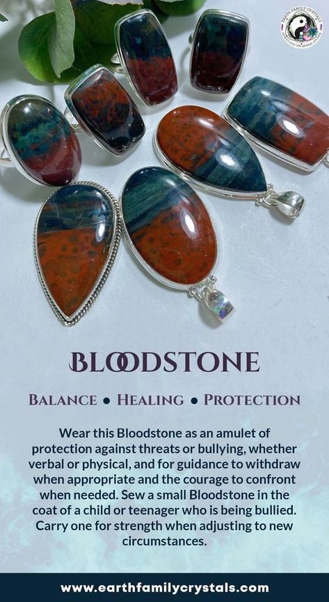 Heliotrope Stone, Bloodstone Meaning, Crystal Grimoire, Bloodstone Crystal, Witchcraft Crystals, Bloodstone Jewelry, Blood Stone, Crystal Guide, Crystals Healing Properties