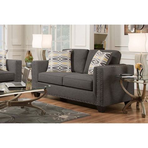 Chelsea Home Furniture Oliver Loveseat Paradigm Smoke - 181702-2211-L-PS Slate Sofa, Contemporary Loveseat, Top Furniture, Three Seat Sofa, Victorian Furniture, Chelsea House, Contemporary Sofa, Best Sofa, Fine Furniture