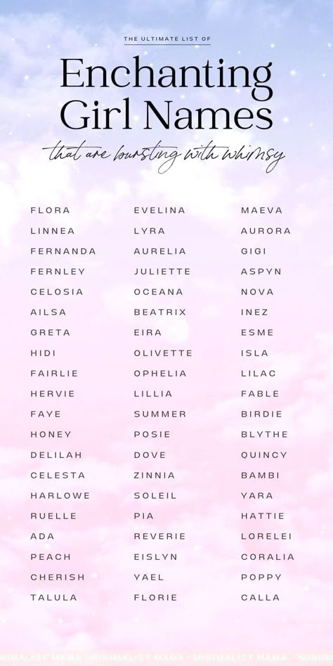 Searching for unique baby girl names? This pretty collection of uncommon baby names is full of mystical, ethereal, whimsical and rare baby names for girls that are totally different! From flower names for girls to nature names, these nature inspired names have totally incredible memeanings! French Girl Names, Mythical Names, Witchy Names, Flower Names For Girls, Nature Inspired Names, Unique Baby Girl Names, Mystical Names, Nature Names