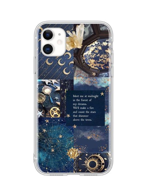 Moon & Star Print iPhone Case | SHEIN USA Aesthetic Moon Phone Case, Shift Realities, Moon Phone Case, Sirius Star, Phone Covers Diy, Star Phone Case, Galaxy Theme, Latest Phones, Iphone Instagram