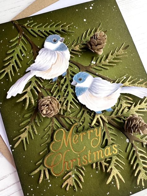 Spellbinders Birdhouses Through The Seasons, Spellbinders Christmas Cards 2023, Spellbinders Christmas Cards, Snow Garden, Die Cut Christmas Cards, Card Making Flowers, Holiday Stamping, Spellbinders Cards, Christmas Bird