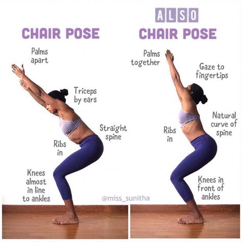 У.Т on Instagram: “@miss_sunitha on Chair Pose 💺 ・・・ If you’ve been to a variety of yoga classes, you may have heard chair pose #utkatasana taught in�…” Cosmic Yoga, Beginner Meditation, Yoga Pregnancy, Standing Chair, Yoga Prenatal, Standing Yoga Poses, Yoga Morning, Yoga Bikram, Chair Pose Yoga