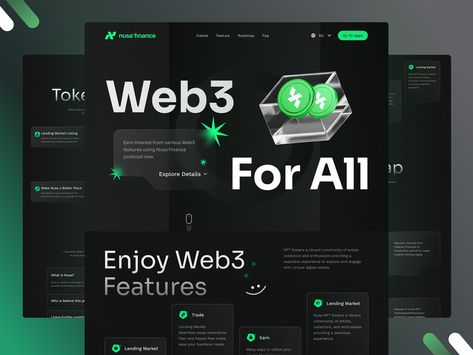 Dark Website Design, Dark Website, Modern Website Design, Cute Bear Drawings, Modern Website, Web App, Landing Page, Blockchain, Creative Professional