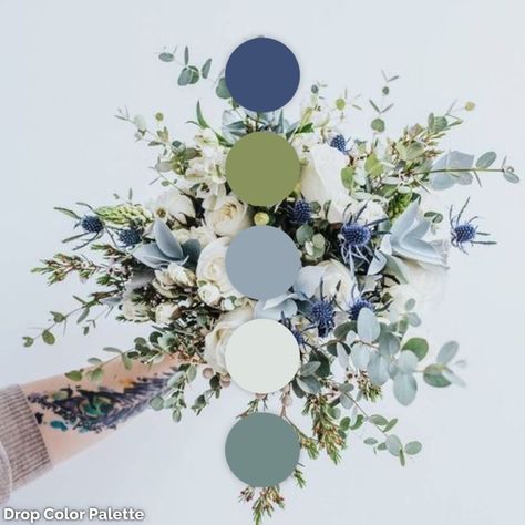 Blue And Green Wedding Aesthetic, Dusty Blue And Dark Green Wedding, Light Blue And Emerald Green Wedding, Dusty Blue And Green Wedding Theme, Blue And Green Wedding Color Palette, Light Blue Dark Green Wedding, Dusty Blue Sage Green Tan Wedding, Dark Dusty Blue Wedding, Greens And Blues Palette Wedding