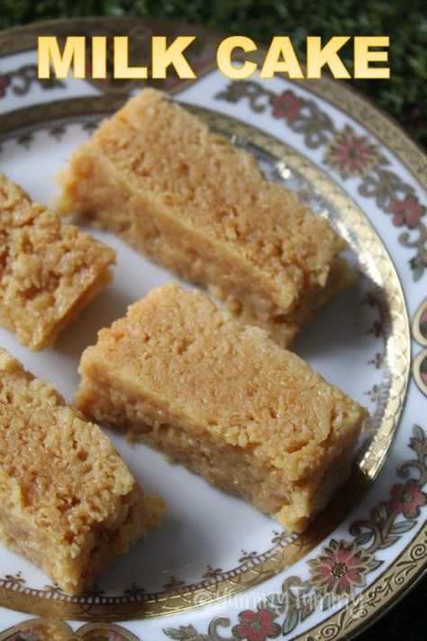 Milk Cake Recipe Indian, Milk Cake Recipe, Carrot Halwa Recipe, Indian Milk, Kulfi Recipe, Sanjeev Kapoor, Milk Cake, Indian Sweet, Home Bakery