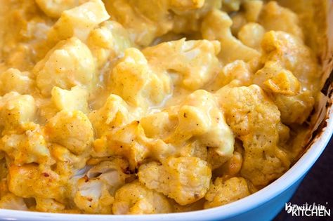 Curried Cauliflower - this casserole was a favorite growing up. Curry, cauliflower, cream of chicken soup and cheese! | The Bewitchin' Kitchen Califlower Casserole, Cauliflower Cheddar, Cauliflower Cream, Curry Cauliflower, Curried Cauliflower, Cauliflower Recipe, Cauliflower Casserole, Cauliflower Curry, Turkey Recipes Thanksgiving