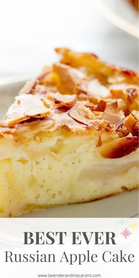 Russian Apple Cake Sharlotka, Polish Apple Desserts, European Baking Recipes, Eastern European Desserts, International Baking Recipes, European Deserts, Pittsburgh Recipes, Russian Apple Cake, European Baking