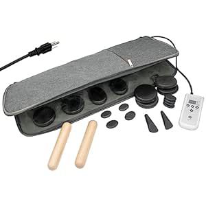 Goodtar Hot Stones Massage Warmer Kit Hot Bamboo Massage Kit 20Pcs Rocks Bamboo Sticks Massage Set Portable Massage Stone Warmer Set w/Digital Temp Controller(Duble-Sided heating) Bamboo Massage, Massage Kit, Hot Rocks, Massage Stones, Hot Stone Massage, Stone Massage, Hot Stones, Wet Towel, Heat Therapy