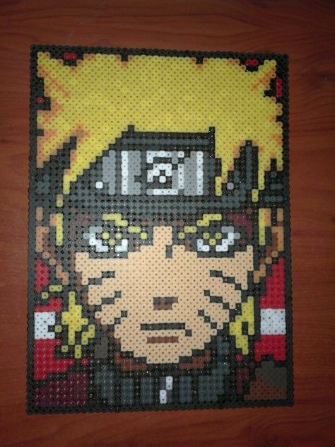 Akatsuki Perler Beads, Naruto Perler Beads Pattern, Naruto Perler Beads, Anime Perler Beads, Naruto Perler, Naruto Sage Mode, Anime Perler, Naruto Sage, Sage Mode