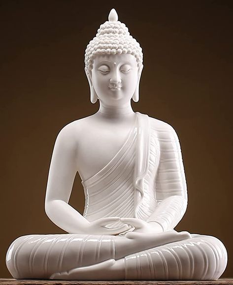 Amazon.com: Qinlang 12 inch White Buddha Statue for Home Decor, Ceramic Meditation Buddha Decoration for Home : Everything Else Eyes Half Closed, Diwali Gods, White Buddha Statue, Quotes On Peace, Buddha Decoration, Buddha Statue Garden, Buddha Statue Home, Statue For Home Decor, White Buddha