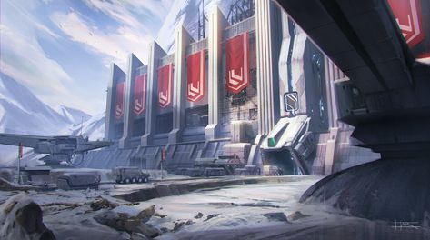 ArtStation - Snow Fortress, Robin Har Sci Fi Fortress, Snow Fortress, Art And Design Portfolio, Sinbad Magi, Girls Frontline, Futuristic City, Environmental Art, Sci Fi Fantasy, Lego Star Wars