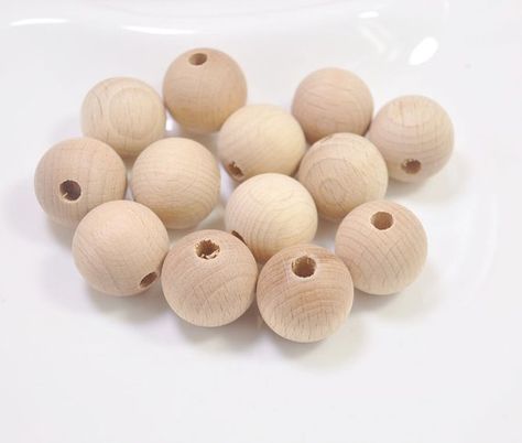 50Pcs Natural Wood Round Beads，Beech wooden beads,20mm，Toy Teething Beads,wholesale wood bead,Unfini Wood Kids Toys, Free Balling, Wood Beads Diy, Wood Teethers, Teething Beads, Wooden Teether, Baby Teething Toys, Baby Teethers, Wholesale Beads