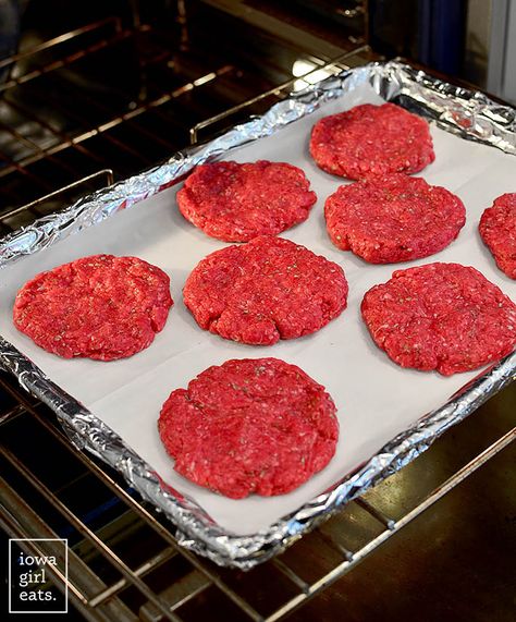 Hamburgers Cooked In The Oven, Easy Burgers In The Oven, Making Hamburgers In The Oven, Simple Oven Meals, How To Broil Hamburgers In The Oven, Oven Broiled Burgers, Pork Burgers In The Oven, Ways To Cook Hamburger Patties, How To Bake Hamburger Patties