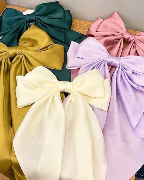 Chiffon bow hair clip✨available for delivery 📦 To order : Click into our bio to order🛒 Retro Headband, Bow Tie Hair, Ribbon Braids, Satin Ribbon Bow, Hair Accessories Clips, Ribbon Hair Bows, Ribbon Hair, Hair Game, Bow Hair