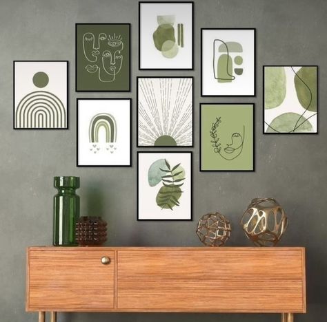 Sage Green Wall Art, Sage Green Wall, Modern Artwork Abstract, Sage Green Bedroom, Diy Wand, Green Wall Decor, Sage Green Walls, Dekor Diy, Soyut Sanat Tabloları