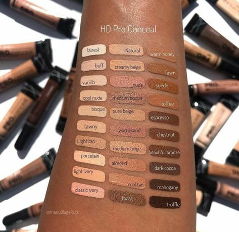 Makeup Black Skin, Concealer For Dark Skin, La Girl Concealer, Hd Concealer, La Girl Pro Concealer, Foundation Swatches, Maquillage On Fleek, Lip Combos, Yellow Makeup