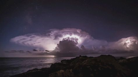 Storm off the coast of Florida Thunderstorm Gif, Cloudcore Aesthetic, Beach Sunset Photography, Emo Aesthetic, Animated Banners, Nature Aesthetic, Camping & Hiking, Sky Photography, Sunset Photography