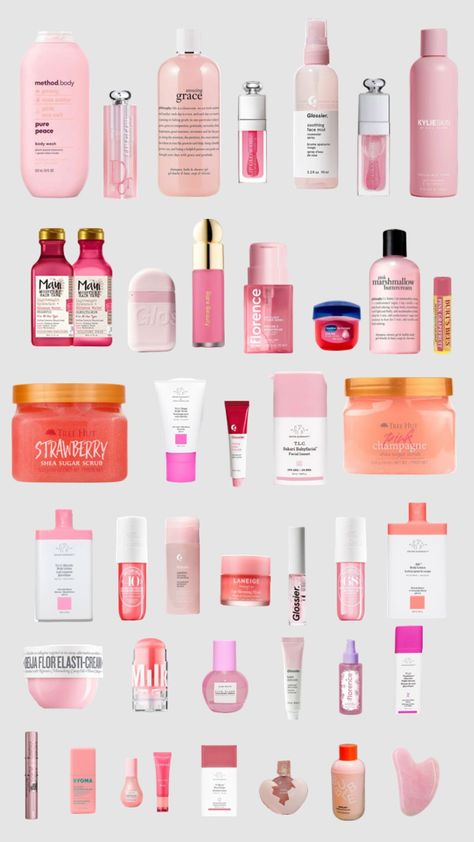 #pinkskincare Made With Shuffles, Scent Combos, Pink Products, Dream Makeup, Birthday Items, Bath And Body Works Perfume, Shower Skin Care, Body Smells, Makeup Stuff