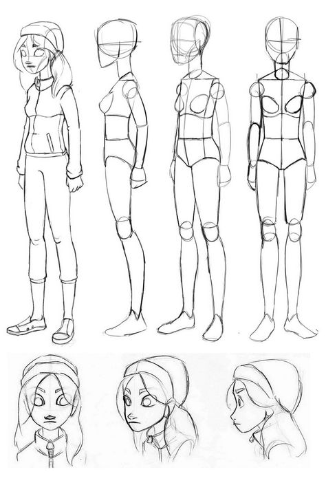 Female Cartoon Anatomy, 2d Simple Character, Figure Turnaround, Elf Cartoon Drawing, Cartoon Reference Poses, Female Character Sheet, Character Sheet Base, People Sketches, Drawing Anime Bodies