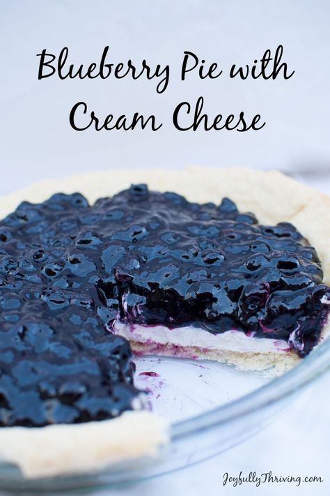 Easy Blueberry Pie Recipe, Blueberry Cream Cheese Pie, Pie With Cream Cheese, Easy Blueberry Pie, Blueberry Pie Recipe, Homemade Blueberry Pie, Canned Blueberries, Cream Cheese Pie, Blueberry Pie Filling