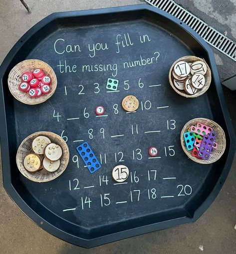 Sen Classroom, Reception Maths, Eyfs Outdoor, Maths Eyfs, Reception Classroom, Early Years Maths, Math Tables, Numeracy Activities, Tuff Spot